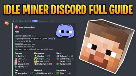 Use ;mine to see your current mine. . Idle miner discord